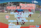 Fútbol: pruebas de jugadores