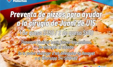 Preventa de Pizzas para ayudar a Juani