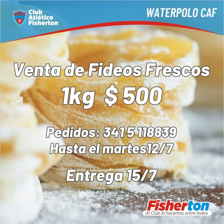 Waterpolo: venta de fideos frescos